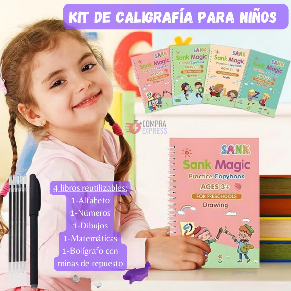 kit de Aprendizaje 4 Libros + 1 Esfero con tinta mágica 📖✨