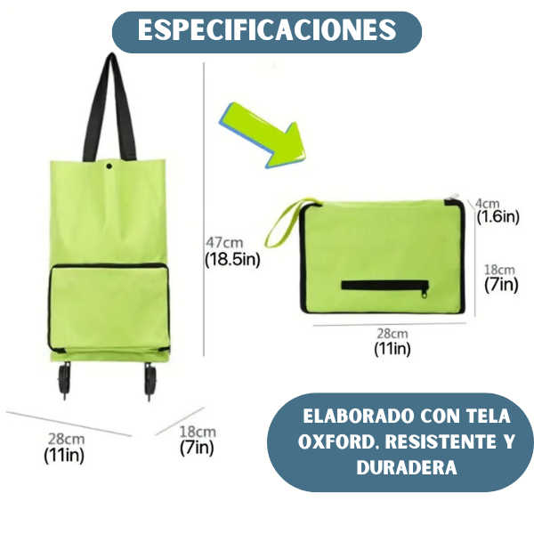 EzyCart® Bolsa de Mercado con Ruedas