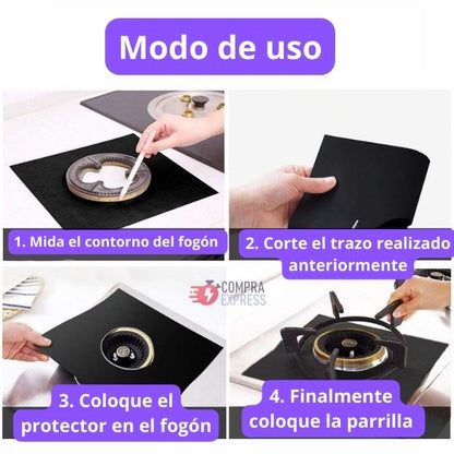 EstufaLimpia™ Protectores para fogones x 4. Dile adiós a la estufa sucia!